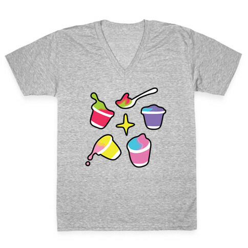 Rainbow Yogurt V-Neck Tee Shirt