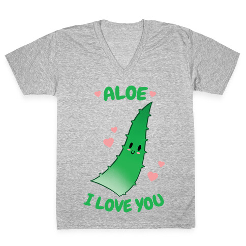 Aloe, I Love You V-Neck Tee Shirt