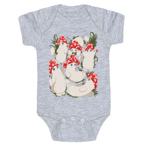 Mushroom Cats Pattern Baby One-Piece