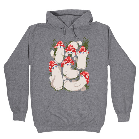 Mushroom Cats Pattern Hooded Sweatshirt