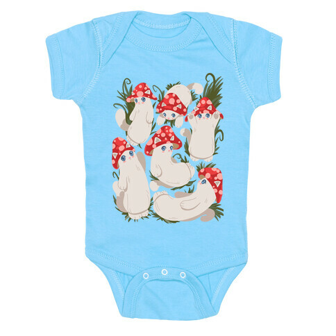 Mushroom Cats Pattern Baby One-Piece