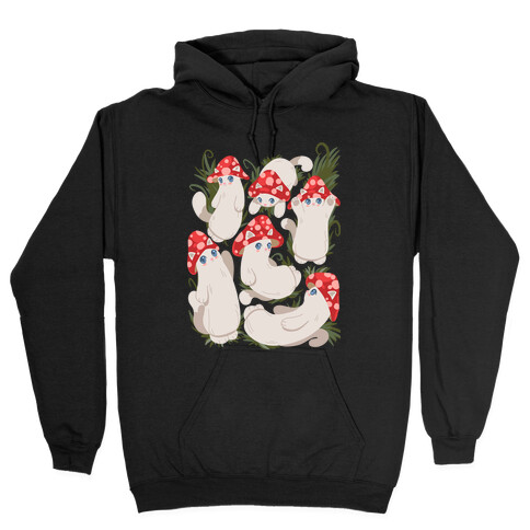 Mushroom Cats Pattern Hooded Sweatshirt