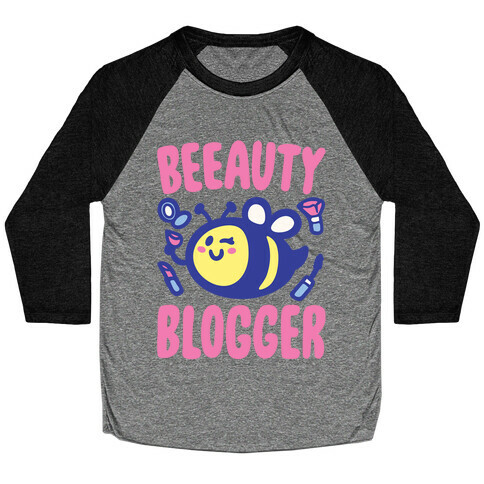 Beeauty Blogger White Print Baseball Tee