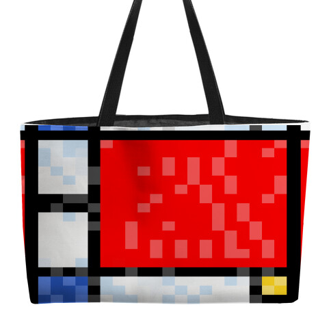 Pixelated Composition With Red Blue And Yellow Weekender Tote