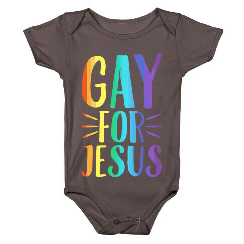 Gay For Jesus White Print Baby One-Piece