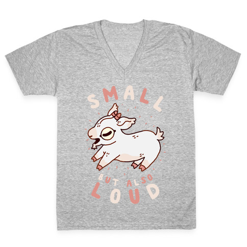 Small But Also Loud Baby Goat V-Neck Tee Shirt