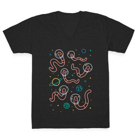 Worms In Space V-Neck Tee Shirt