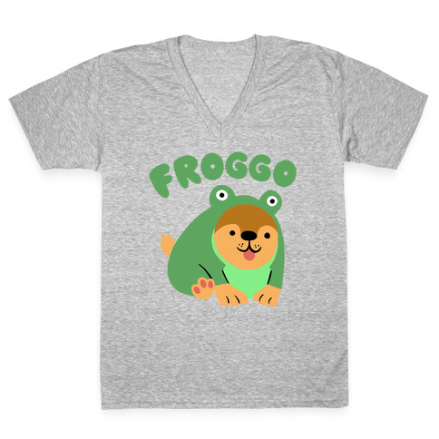 Froggo Doggo Frog V-Neck Tee Shirt