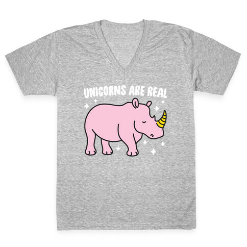 Unicorns Are Real V-Neck Tee Shirt
