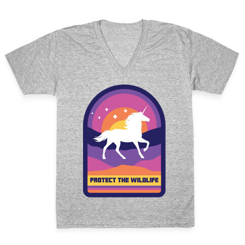 Protect The Wildlife (Unicorn) V-Neck Tee Shirt