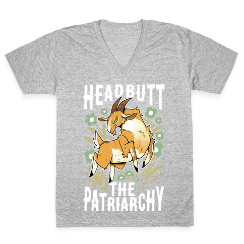 Headbutt The Patriarchy V-Neck Tee Shirt