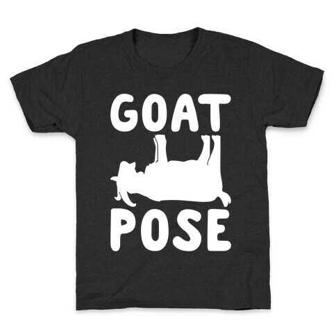 Goat Pose White Print Kids T-Shirt