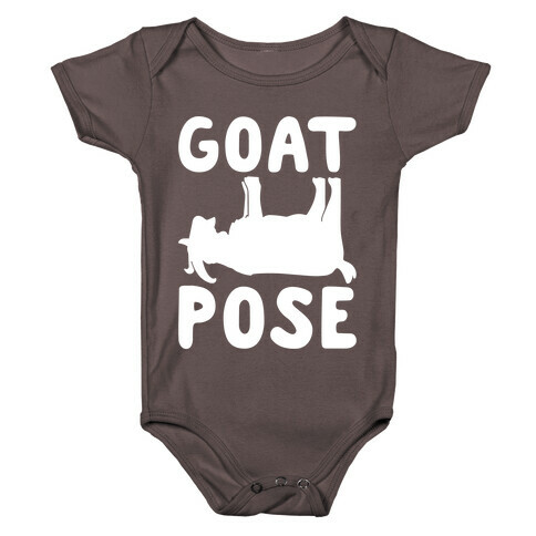 Goat Pose White Print Baby One-Piece