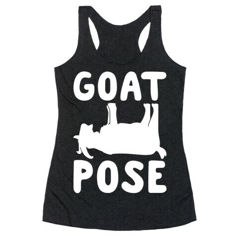 Goat Pose White Print Racerback Tank Top