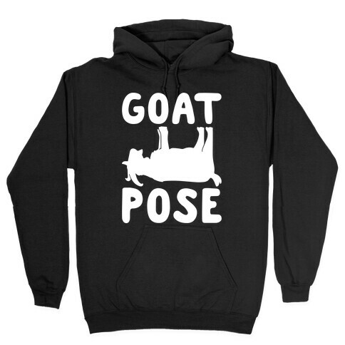 Goat Pose White Print Hooded Sweatshirt