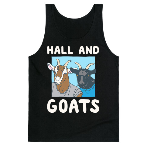 Hall And Goats Parody White Print Tank Top