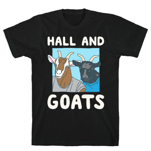 Hall And Goats Parody White Print T-Shirt