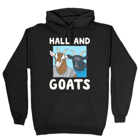 Hall And Goats Parody White Print Hooded Sweatshirt