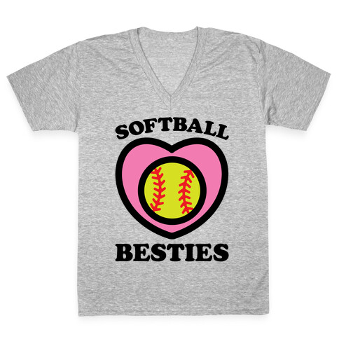 Softball Besties V-Neck Tee Shirt