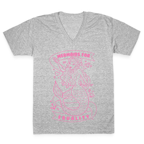 Mermaids For Equality V-Neck Tee Shirt