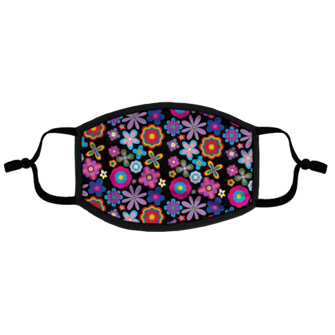 Hippie Pride Flower Pattern Flat Face Mask