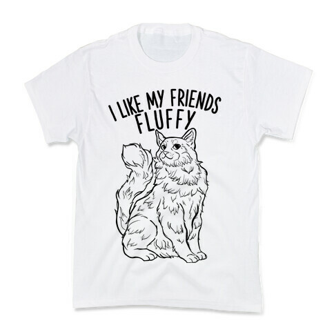 I Like My Friends Fluffy Cat Kids T-Shirt