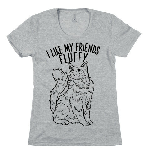 I Like My Friends Fluffy Cat Womens T-Shirt