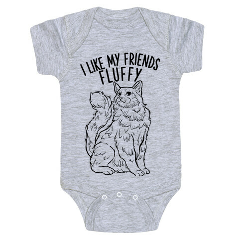I Like My Friends Fluffy Cat Baby One-Piece