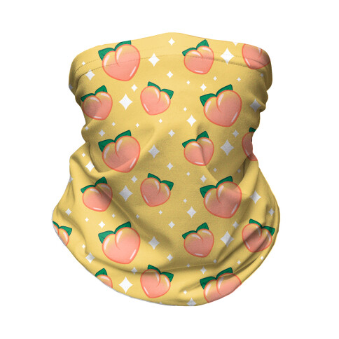 Peaches N' Sparkles Pattern Yellow Neck Gaiter