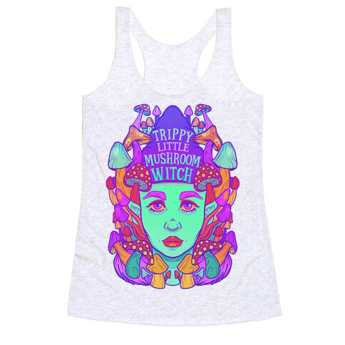 Trippy Little Mushroom Witch Racerback Tank Top