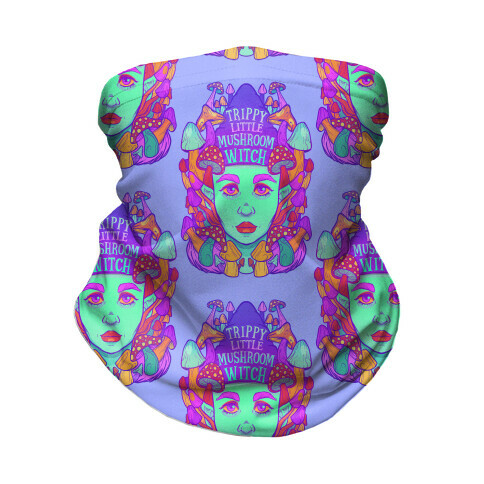 Trippy Little Mushroom Witch Neck Gaiter