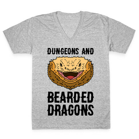 Dungeons And Bearded Dragons V-Neck Tee Shirt