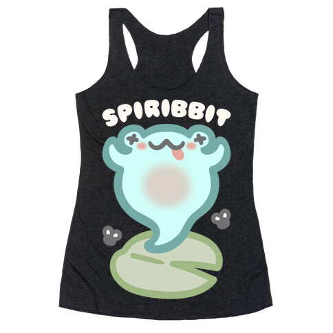 Spiribbit Ghost Frog Parody White Print Racerback Tank Top