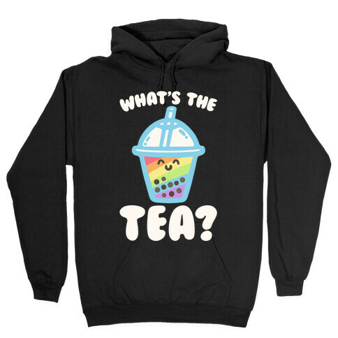 What's The Tea Bubble Tea White Print Hooded Sweatshirt