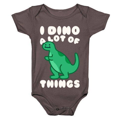 I Dino A Lot of Things White Print Baby One-Piece