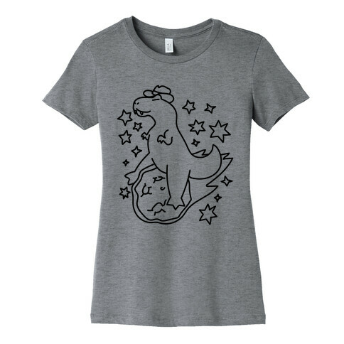 T-Rex Riding a Meteor Womens T-Shirt