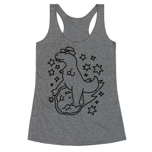 T-Rex Riding a Meteor Racerback Tank Top