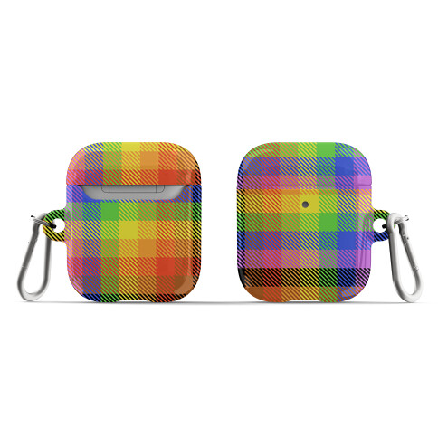 Pride Flag Plaid AirPod Case