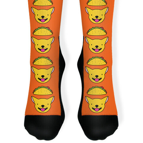 Taco Puppy Pattern Sock