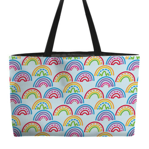 Rainbow Doodle Pattern Weekender Tote