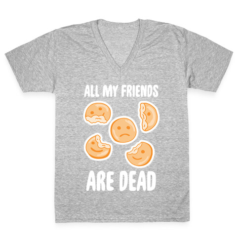 All My Friends Are Dead (Smiley Fries) V-Neck Tee Shirt