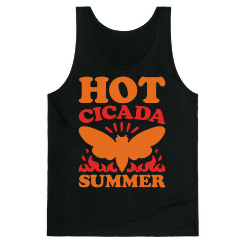 Hot Cicada Summer Parody White Print Tank Top