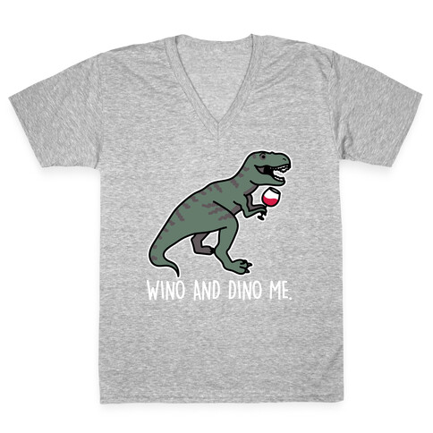 Wino And Dino Me V-Neck Tee Shirt