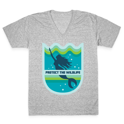 Protect The Wildlife (Mermaid) V-Neck Tee Shirt