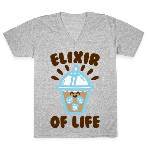 Elixir of Life Iced Coffee V-Neck Tee Shirt