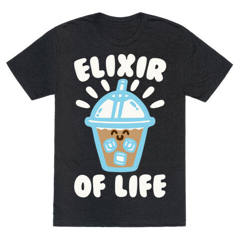 Elixir of Life Iced Coffee White Print T-Shirt