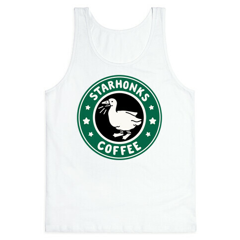 Starhonks Coffee Parody White Print  Tank Top