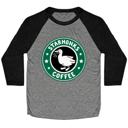 Starhonks Coffee Parody White Print  Baseball Tee