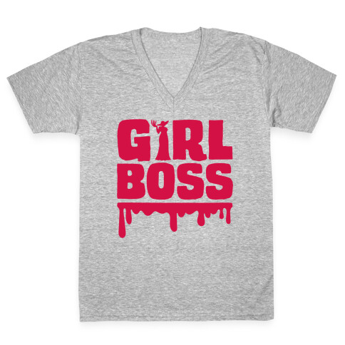 Girl Boss Vampire Parody V-Neck Tee Shirt