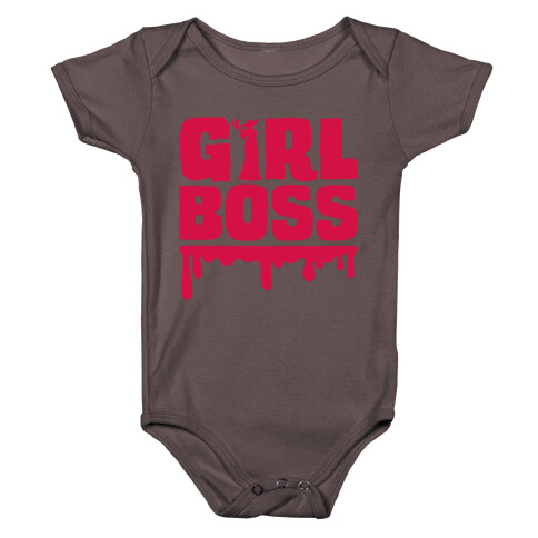 Girl Boss Vampire Parody White Print Baby One-Piece